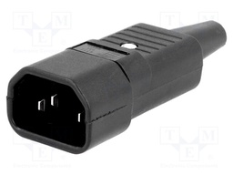 Connector: AC supply; plug; male; 10A; 250VAC; IEC 60320; C14 (E)