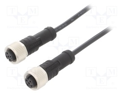 Cable: for sensors/automation; PIN: 4; M12-M12; 1m; plug; plug; 250V
