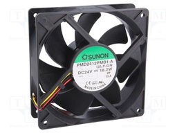 Fan: DC; axial; 24VDC; 120x120x38mm; 322.8m3/h; 54dBA; ball bearing