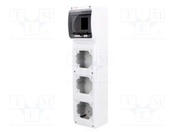 Enclosure: for modular components; grey; No.of mod: 6; Holes no: 3