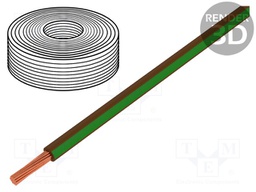 Wire; LiY; stranded; Cu; 0.25mm2; brown-green; PVC; 900V; 250m