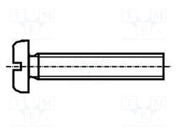 Screw; M2.5x4; 0.45; Head: cheese head; slotted; steel; zinc