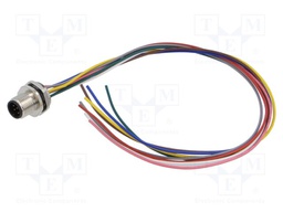Connector: M12; socket; male; straight; with lead; PIN: 8; 0.14mm2