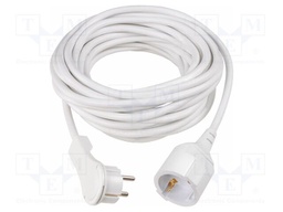 Extension lead; 3G1.5mm2; Sockets: 1; PVC; white; 10m; 16A
