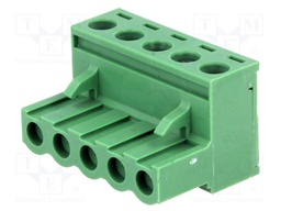 Pluggable terminal block; 5mm; ways: 5; straight; plug; female