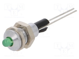 Indicator: LED; prominent; Cutout: Ø6mm; for PCB; brass; ØLED: 3mm