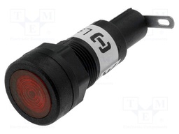 Indicator: with neon lamp; red; 230VAC; Cutout: Ø12.5mm