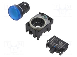 Control lamp; 22mm; -25÷70°C; Illumin: LED; Ø22mm; IP67; 24VAC; blue