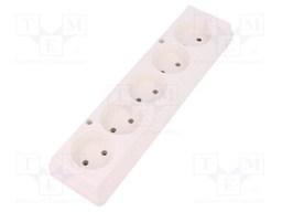 Connector: AC supply; splitter; Layout: 2P; Type: round; white; 16A