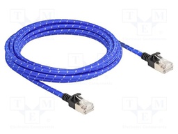Patch cord; U/FTP; Cat: 6a; RJ45 plug,both sides; 3m; textile