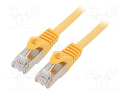 Patch cord; S/FTP; 6a; solid; Cu; LSZH; yellow; Len: 1m; 27AWG