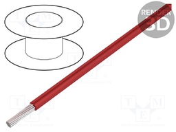 Wire; UL1007,UL1569; stranded; Cu; 30AWG; red; 30,5m; PVC; 300V