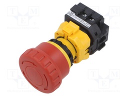 Switch: emergency stop; NC x3 + NO; 22mm; red; IP65; Pos: 2