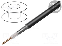 Wire: coaxial; LL400; solid; CCA; LSZH; black; 10.1mm; CPR: B2ca