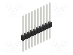Connector: pin strips; pin header; male; PIN: 10; 1.27mm; THT; 1x10