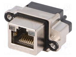 Socket; RJ45; IP68; THT; for panel mounting; straight