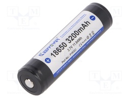 Re-battery: Li-Ion; 18650,MR18650; 3.7V; 3200mAh; Ø18.5x69mm; 10A