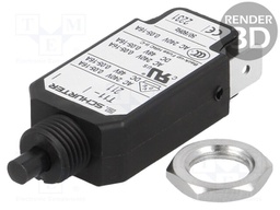 Circuit breaker; Urated: 240VAC; 48VDC; 2.8A; SPST; Poles: 1; screw