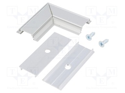 Connector 90°; natural; aluminium; Application: GROOVE10