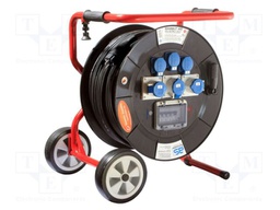Extension lead; 3G2.5mm2; reel,with brake,with wheels; rubber