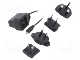 Power supply: switched-mode; voltage source; 5VDC; 1A; 5W; plug
