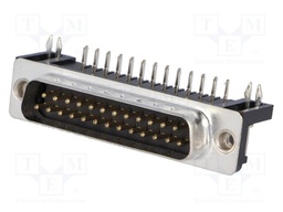D-Sub; PIN: 25; socket; male; 7,2mm standard; Locking: screws; THT