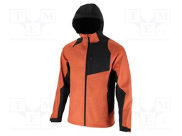 Soft-shell jacket; Size: XXL; orange-black; with a hood; 290g/m2