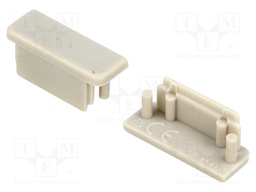 Cap for LED profiles; grey; ABS; Application: SURFACE14