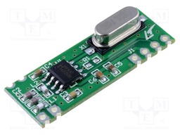 Module: RF; AM receiver; ASK,OOK; 433.92MHz; -108dBm; 3.6÷5.5VDC