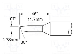 Tip; bevel; 1.7mm; 468°C; for soldering station
