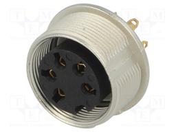 Connector: M16; female; IP40; socket; soldering; 250V; PIN: 5; 5A