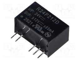 Converter: DC/DC; 2W; Uin: 21.6÷26.4V; Uout: 12VDC; Uout2: -12VDC