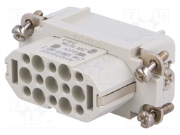 Connector: HDC; female; C146,heavy|mate D; PIN: 15; 15+PE; size A10