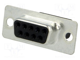 D-Sub; PIN: 9; plug; female; w/o contacts; for cable; 250V