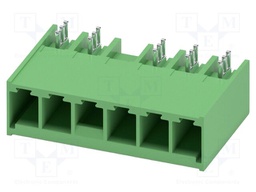 PCB headers, nominal cross section: 6 mm?, color: green, nom