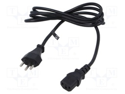 Cable; 3x0.75mm2; IEC C13 female,SEV-1011 (J) plug; PVC; 1.8m