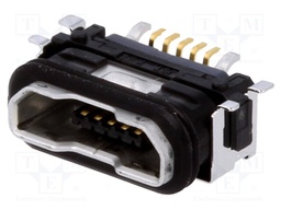 Socket; USB B micro; SMT; PIN: 5; with seal; USB 2.0; IPX7