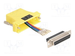 Adapter; D-Sub 25pin socket,RJ12 socket; yellow