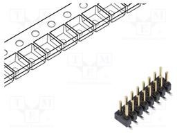 Connector: pin strips; male; PIN: 16; 2.54mm; gold-plated; SMT