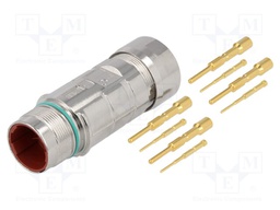 Connector: M23; plug; PIN: 8(4+4); male; crimped; for cable; IP68