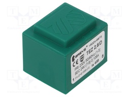 Transformer: encapsulated; 2.6VA; 230VAC; 24V; 108mA; Mounting: PCB
