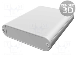 Enclosure: with panel; 1455; X: 71mm; Y: 80mm; Z: 19mm; aluminium