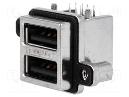 Socket; USB A; MUSB; on PCBs,for panel mounting,screw; THT; PIN: 8