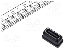 Connector: USB C; socket; SMT; PIN: 24; vertical; top board mount
