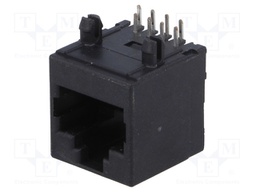 Socket; RJ45; PIN: 8; Cat: 5; Layout: 8p8c; THT; angled