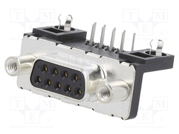D Sub Connector, DB9, Standard, Receptacle, FCI Delta D Series, 9 Contacts, DE, Solder