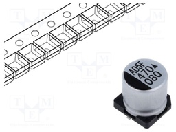 Capacitor: electrolytic; SMD; 47uF; 80VDC; Ø10x10mm; 5000h; 900mΩ