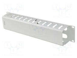Cable organizer; 2U; grey; Standard: 19"