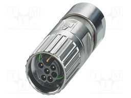 Connector: M17; plug; M17 PRO; PIN: 6; 630V; 14A; IP67; 5+PE; crimped