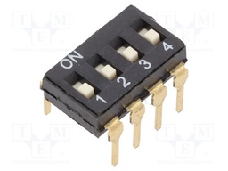 Switch: DIP-SWITCH; Poles number: 4; OFF-ON; 0.025A/24VDC; Pos: 2/4